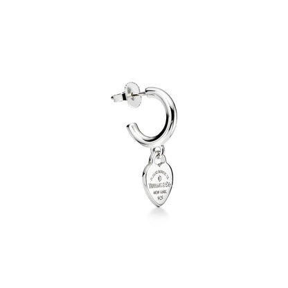 Return to Tiffany® Hoop Earrings in Sterling Silver with Diamonds, Mini