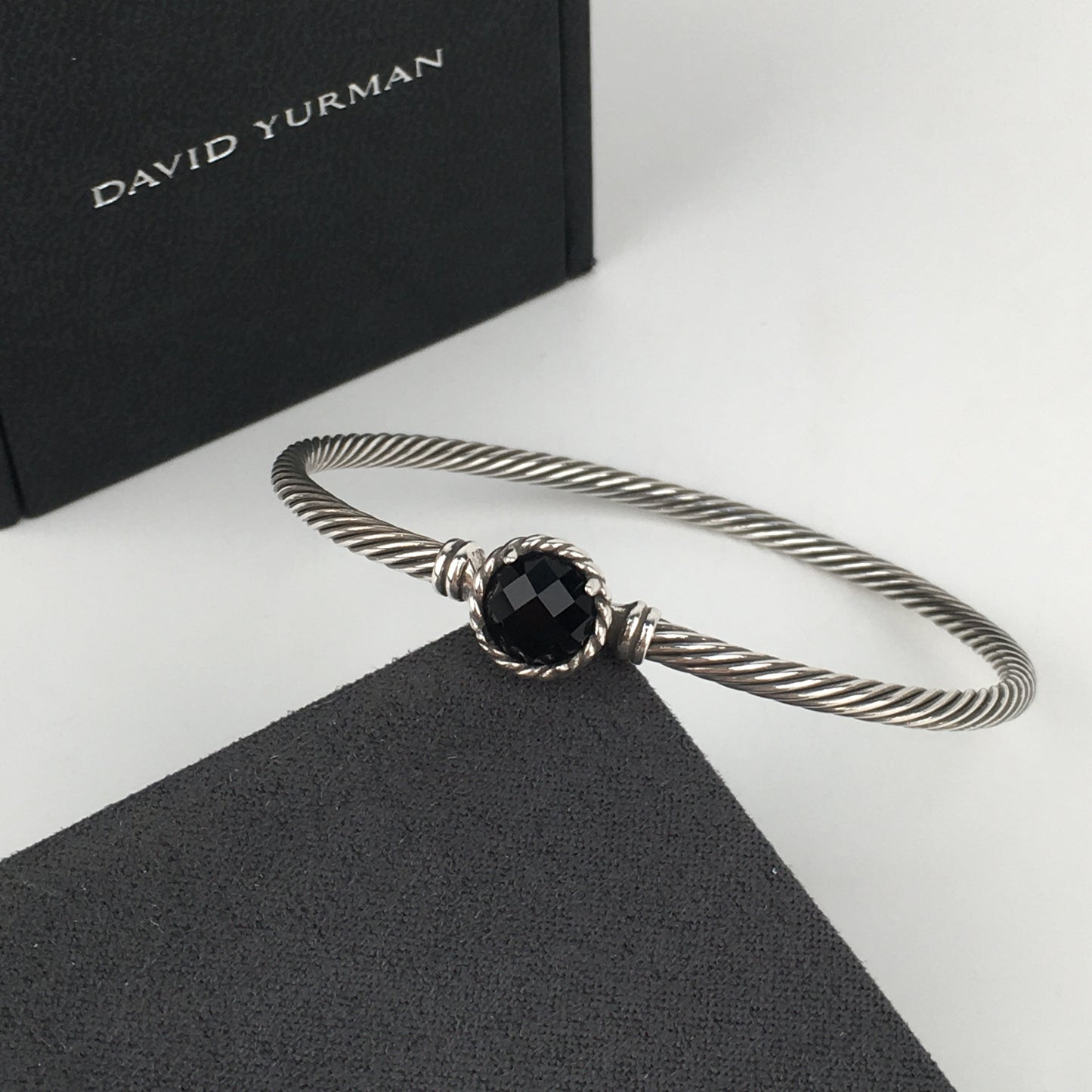 Set of David Yurman black Chatelaine Stud Earrings bracelet sterling silver