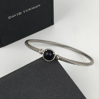 Set of David Yurman black Chatelaine Stud Earrings bracelet sterling silver