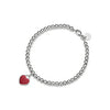 Return to Tiffany® Red Mini Heart Bead Bracelet in Silver with a Diamond, 4 mm