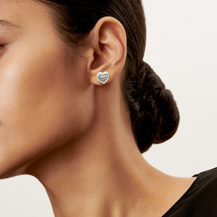 Return to Tiffany® Full Heart Earrings in Sterling Silver