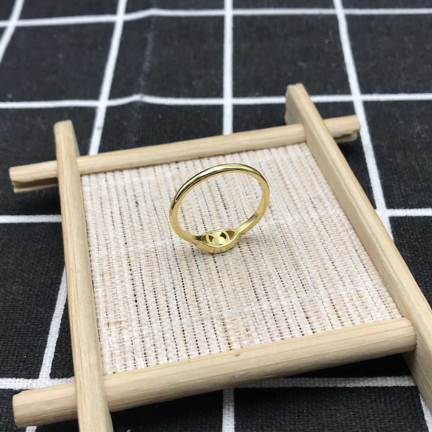 Good Vibes eye Ring with  Bear motif