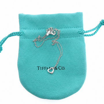 Tiffany & Co Elsa Peretti 7mm Sterling Silver Heart Pendant Necklace -