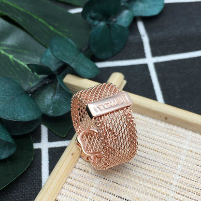 Rose IP Steel and Rose Vermeil Silver  Icon Mesh