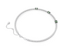 Matrix Tennis necklace Mixed cuts, Green, Rhodium plated