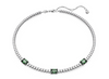 Matrix Tennis necklace Mixed cuts, Green, Rhodium plated