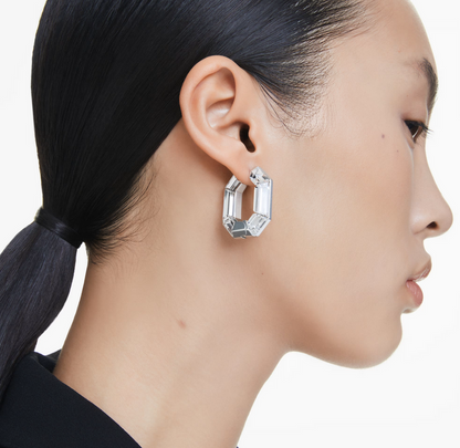 Lucent hoop earrings Octagon shape Small