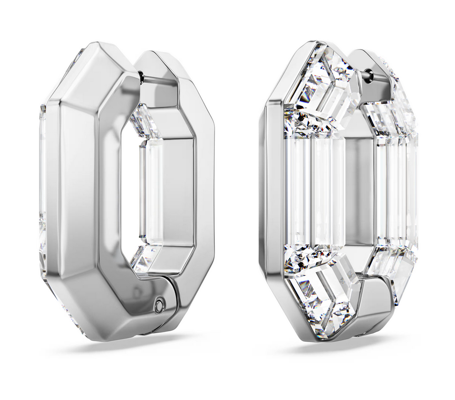 Lucent hoop earrings Octagon shape Small