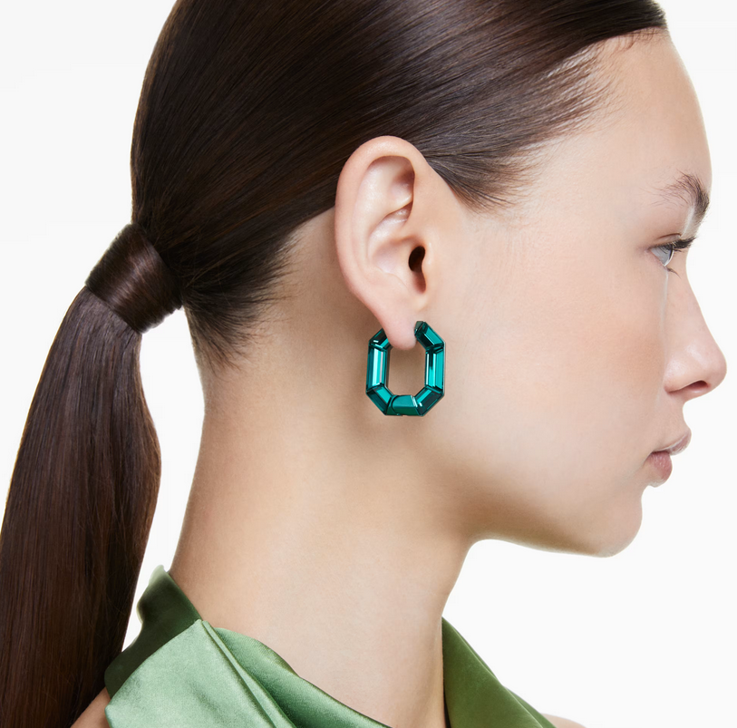 Lucent hoop earrings Octagon shape Small