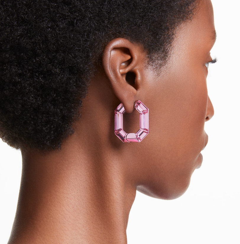 Lucent hoop earrings Octagon shape Small