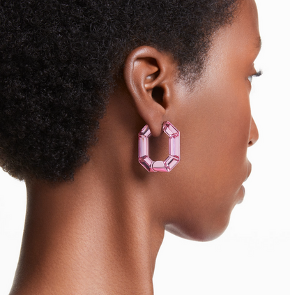 Lucent hoop earrings Octagon shape Small
