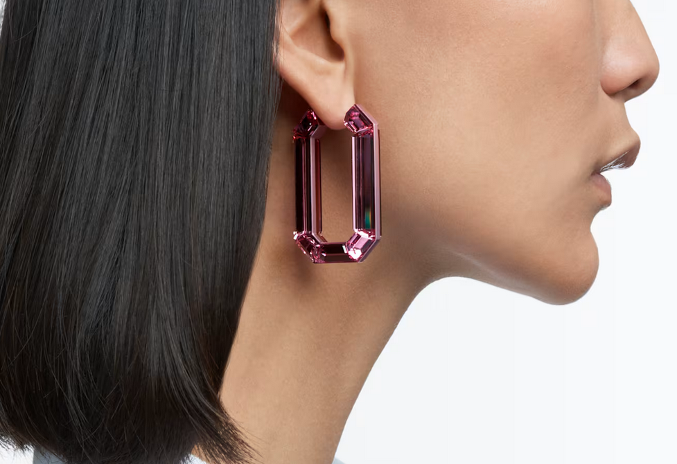 Lucent hoop earrings Statement Octagon shape