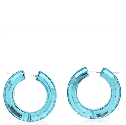 Lucent Hoop Statement Earrings Blue and Yellow