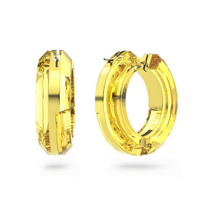 Lucent Hoop Statement Earrings Blue and Yellow