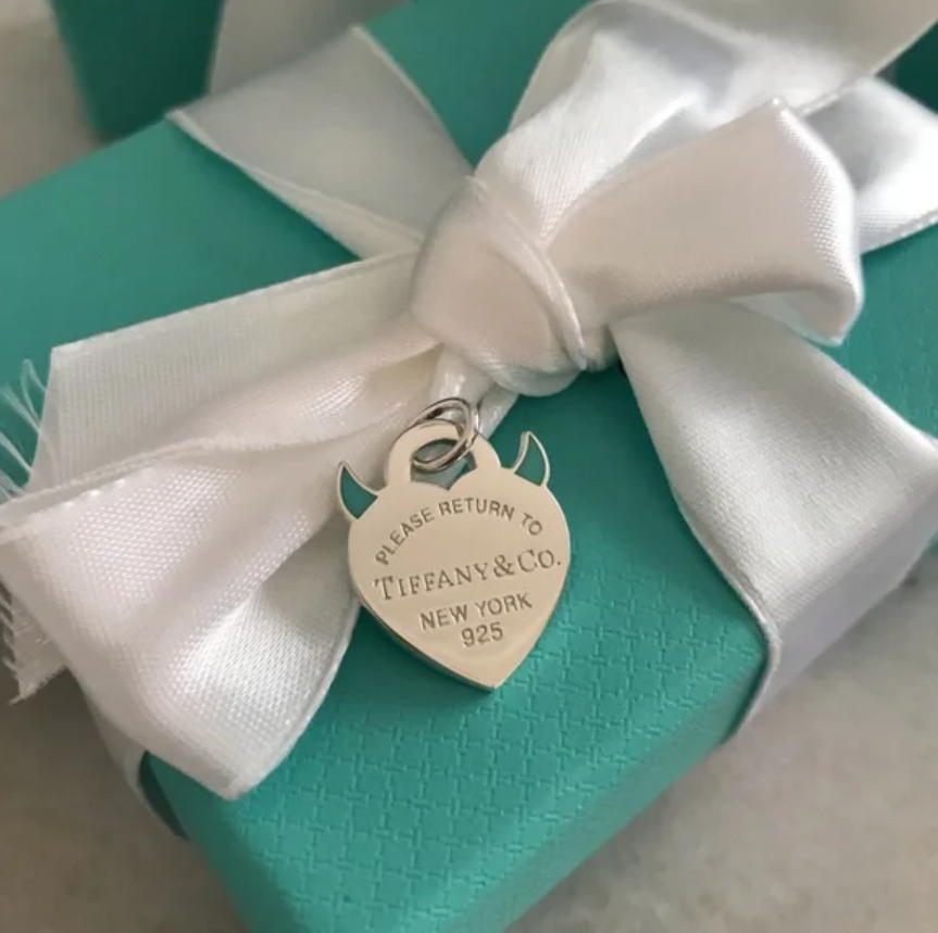 Tiffany & Co. Sterling Silver Return to Tiffany Devil Heart Tag Charm