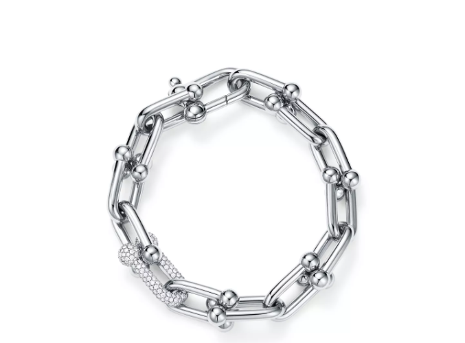 Tiffany HardWear Large Link Bracelet in White Gold