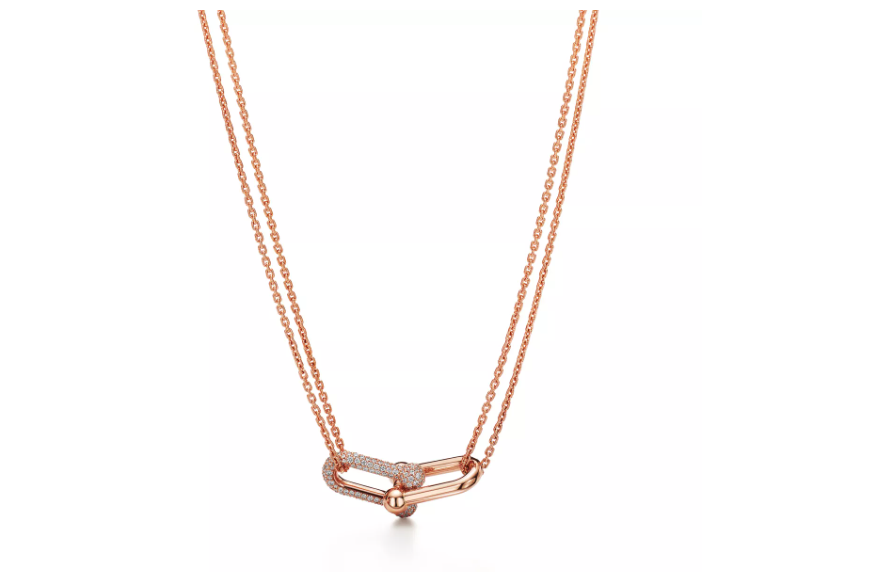 Tiffany HardWear Large Double Link Pendant in Rose Gold