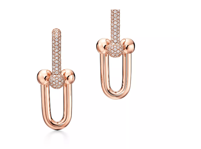Tiffany HardWear Large Link Earrings in Rose Gold