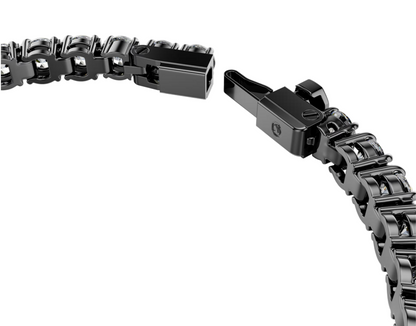 SWAROVSKI Matrix Tennis bracelet Round cut Gray Ruthenium plated