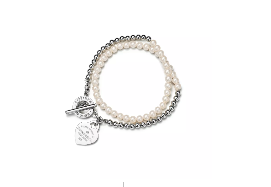 Return to Tiffany® Wrap Bead Bracelet in Silver with Pearls