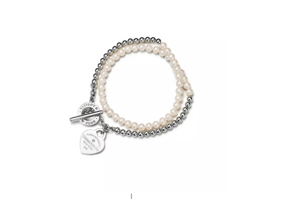 Return to Tiffany® Wrap Bead Bracelet in Silver with Pearls
