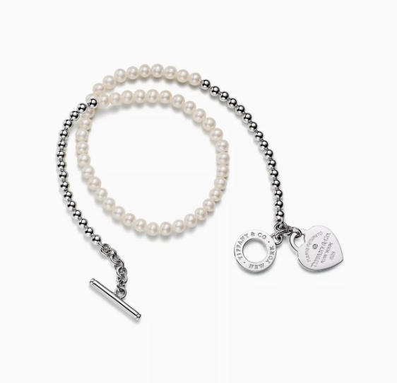 Return to Tiffany® Wrap Bead Bracelet in Silver with Pearls