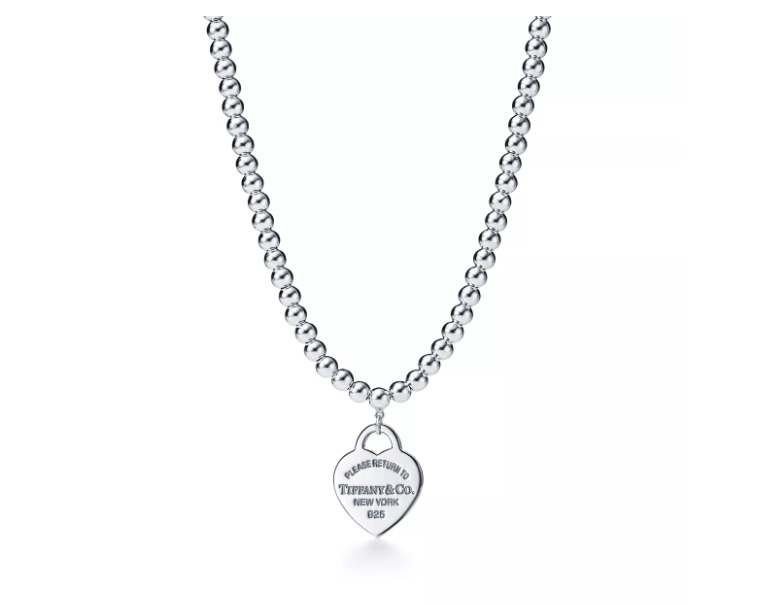 Return to Tiffany® Heart Tag Bead Necklace in Silver