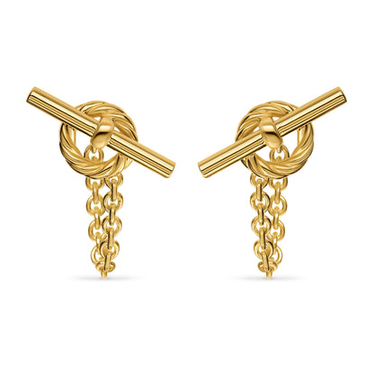 DY Mercer® Bold Toggle Chain Stud Earrings in Yellow, 50.4mm