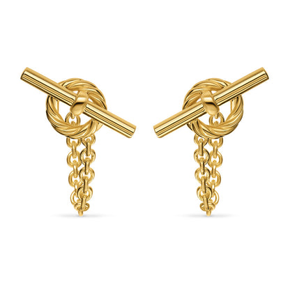 DY Mercer® Bold Toggle Chain Stud Earrings in Yellow, 50.4mm