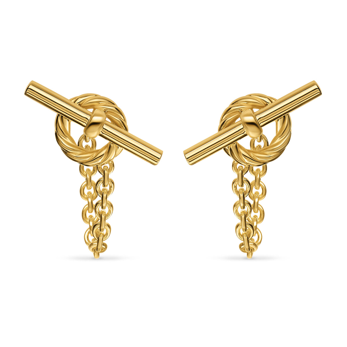 DY Mercer® Bold Toggle Chain Stud Earrings in Yellow, 50.4mm