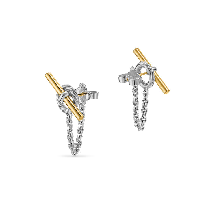 DY Mercer® Bold Toggle Chain Stud Earrings in Sterling Silver 50.4mm