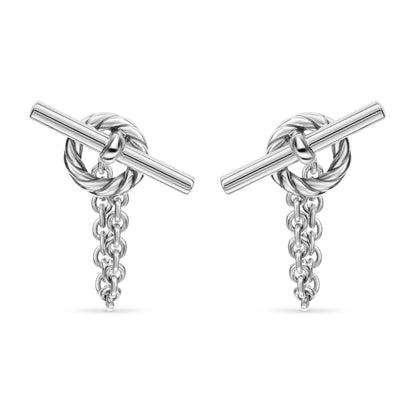 DY Mercer® Bold Toggle Chain Stud Earrings in Sterling Silver, 50.4mm
