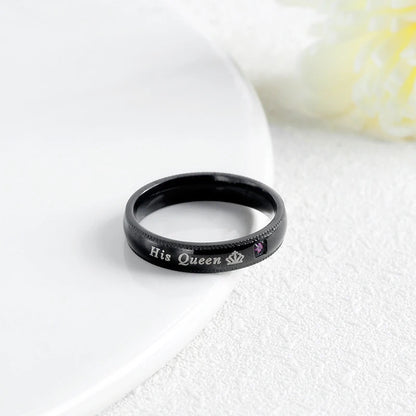 Rings Her King His Queen Statement Rings Fashion AAA Zircon Crown Ring Romantic Anniversary Wedding Band Ring