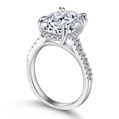 100% Genuine 6ct Oval Moissanite Ring Women with Certificate Laboratory Diamond Ring Ring Jewelry Anniversary Gift