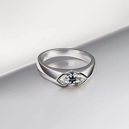 Olive Moissanite Wedding Ring Women with Certificate 1ct 5x8MM Laboratory Diamond Rings Jewelry 18K Gold Plated S925 Silver
