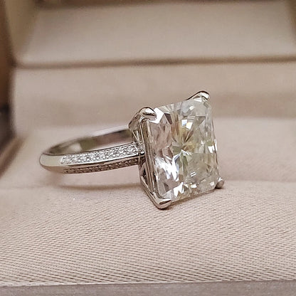Super Flash 9x11MM Moissanite Ring 5ct Radiation Laboratory Diamond Wedding Engagement Rings S925 Silver Jewelry Certificate