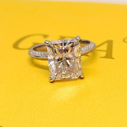 Super Flash 9x11MM Moissanite Ring 5ct Radiation Laboratory Diamond Wedding Engagement Rings S925 Silver Jewelry Certificate