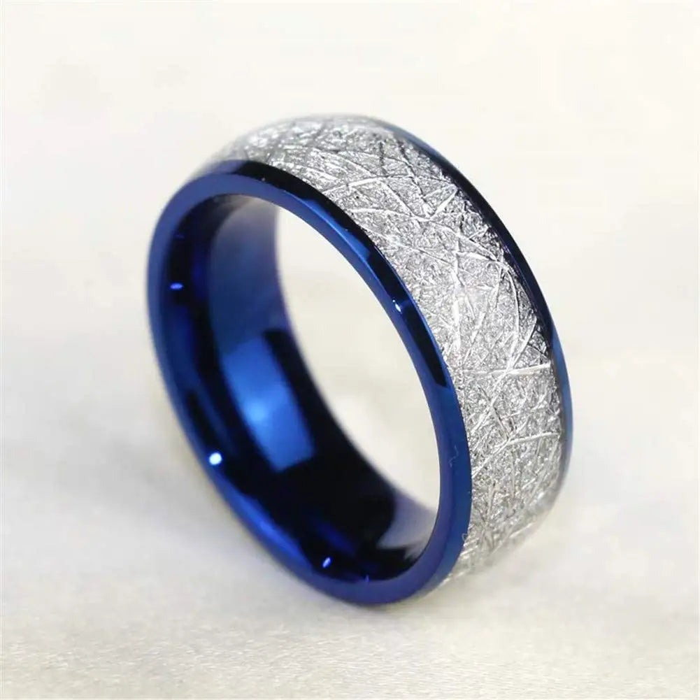 Couple Rings Romantic Women Heart Zircon Stone Rings Set Men's Blue Stainless Steel Ring Wedding Party Jewelry Gifts