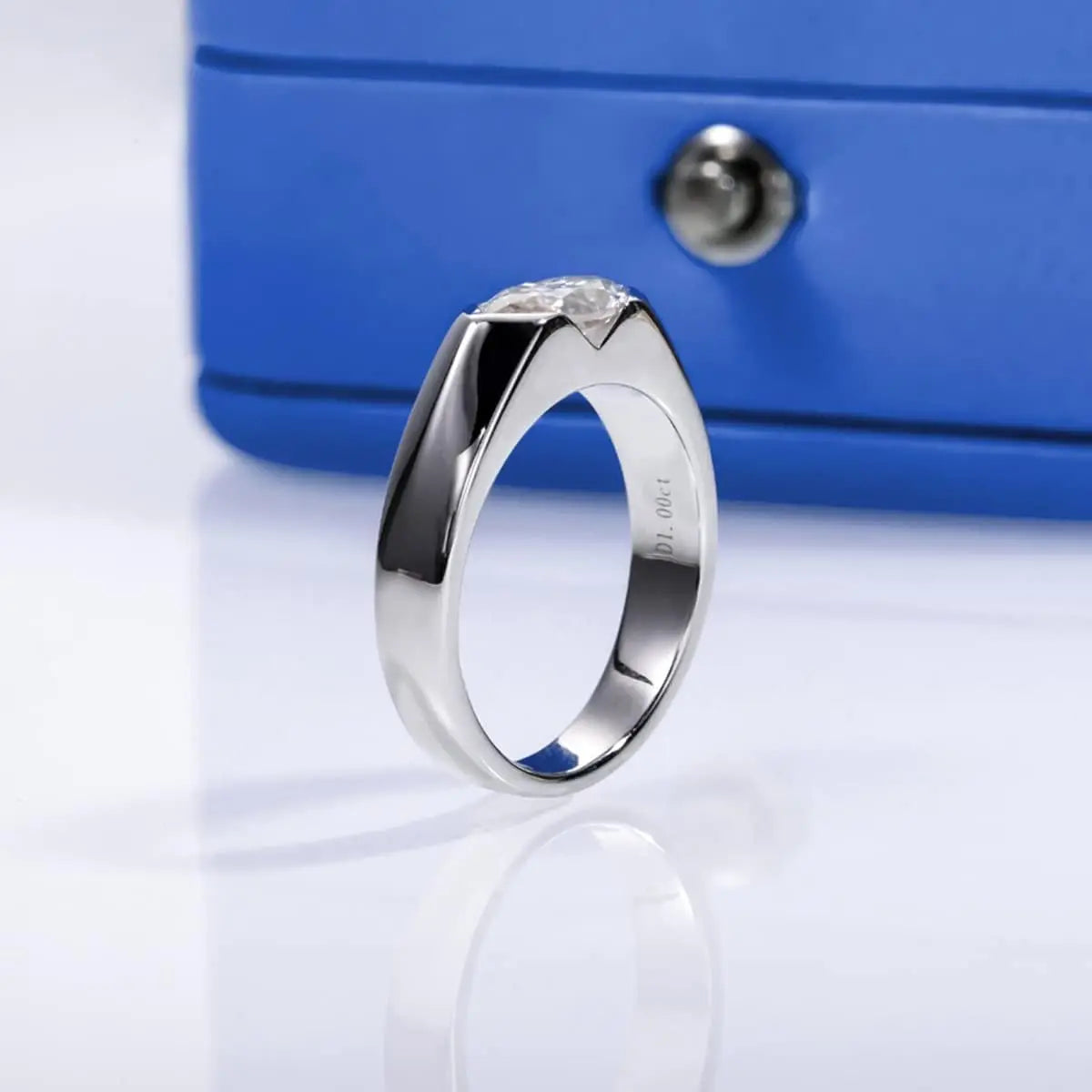 Olive Moissanite Wedding Ring Women with Certificate 1ct 5x8MM Laboratory Diamond Rings Jewelry 18K Gold Plated S925 Silver