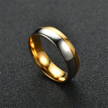 Stainless Steel Couple Rings For Men Women with Rhinestones Zirconia Rings Wedding Party Jewelry Valentines Day Gifts