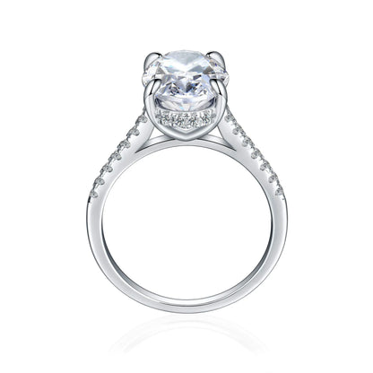 100% Genuine 6ct Oval Moissanite Ring Women with Certificate Laboratory Diamond Ring Ring Jewelry Anniversary Gift