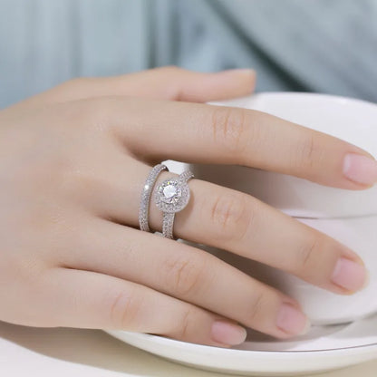 Deluxe Moissanite Band Ring with Certificate Laboratory Diamond Rings Women Wedding Jewelry 18K Gold Plated S925 Silver