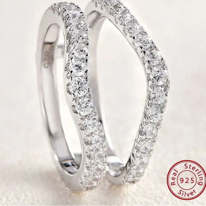 925 Sterling Silver Moissanite Rings for Women Engagement Wedding Band Simulated Diamond Jewelry Luxury Enhancer Ring