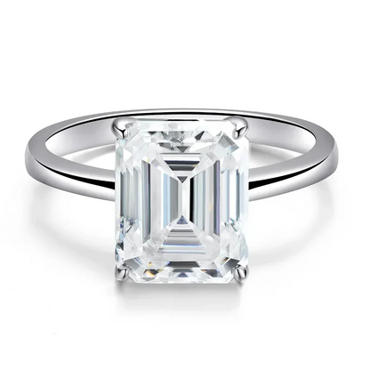 8x10MM 4ct Yellow Moissanite Ring Women with Certificate Passed Diamond Testing Rings Jewelry S925 Silver Gold-Plated