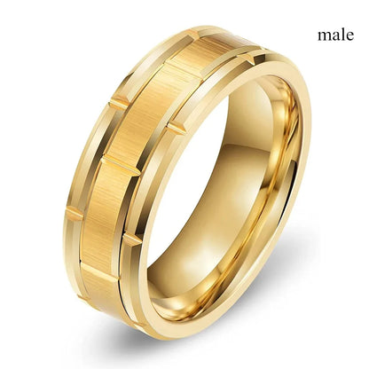 Fashion Couple Rings Luxury Gold Color Women Heart Zircon Wedding Rings Set Men Titanium Steel Ring Wedding Band Jewelry Gifts