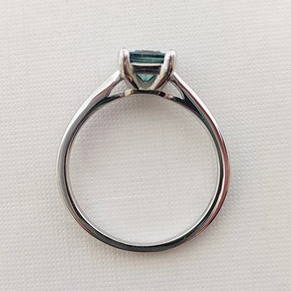 100% Genuine Teal Square Moissanite Ring for Women with Certificate Laboratory Diamond Ring Round Ring Jewelry Anniversary Gift