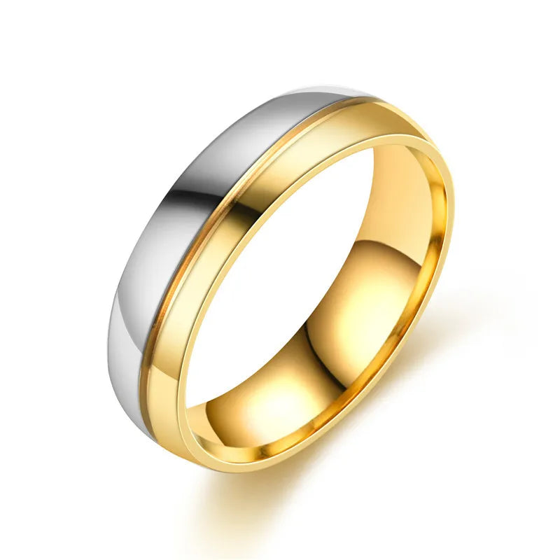 Stainless Steel Couple Rings For Men Women with Rhinestones Zirconia Rings Wedding Party Jewelry Valentines Day Gifts