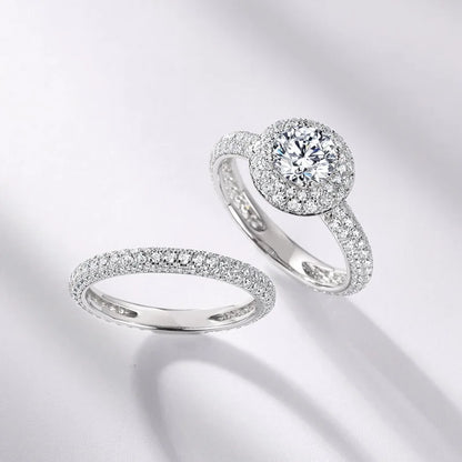 Deluxe Moissanite Band Ring with Certificate Laboratory Diamond Rings Women Wedding Jewelry 18K Gold Plated S925 Silver