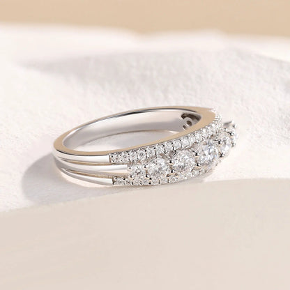 Luxury Moissanite Wedding Rings for Women Original 925 Sterling Silver Eternity Band Brilliant Engagement Ring Jewelry