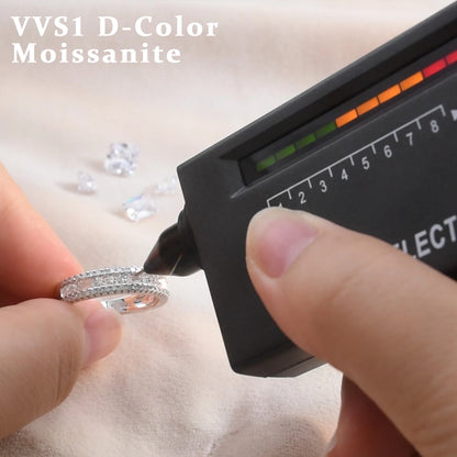 Moissanite Wedding Bands for Women Wide 925 Sterling Silver Promise Engagement Rings Round Emerald Cut Simulated Diamond